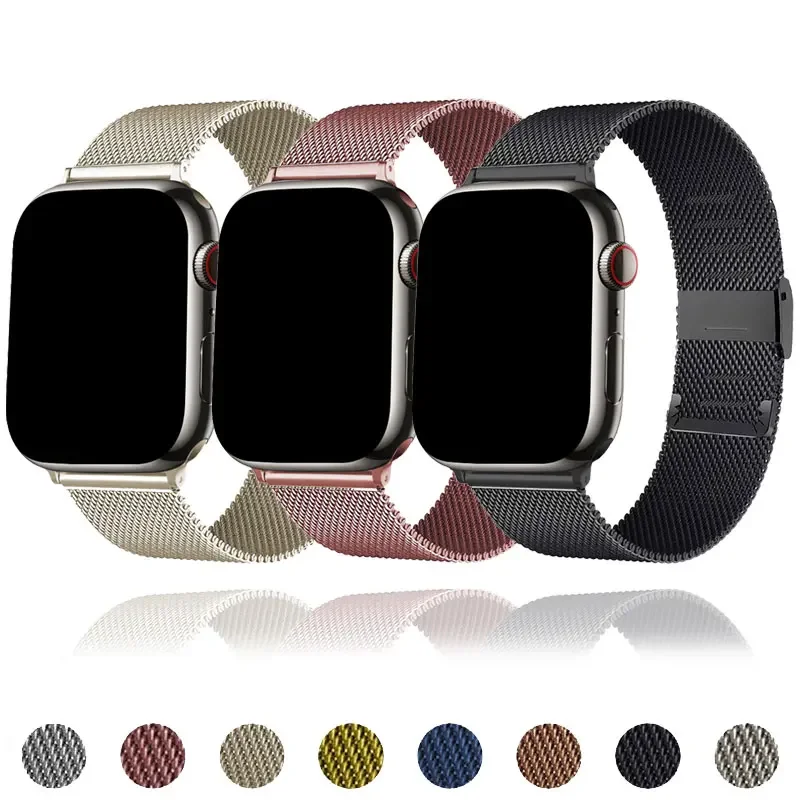 Milanese Loop Strap for Apple Watch Bracelet 49mm 45mm 44mm 42mm 41mm 40mm 46mm Metal Band iwatch SE Ultra series 10 9 8 7 6 5 4