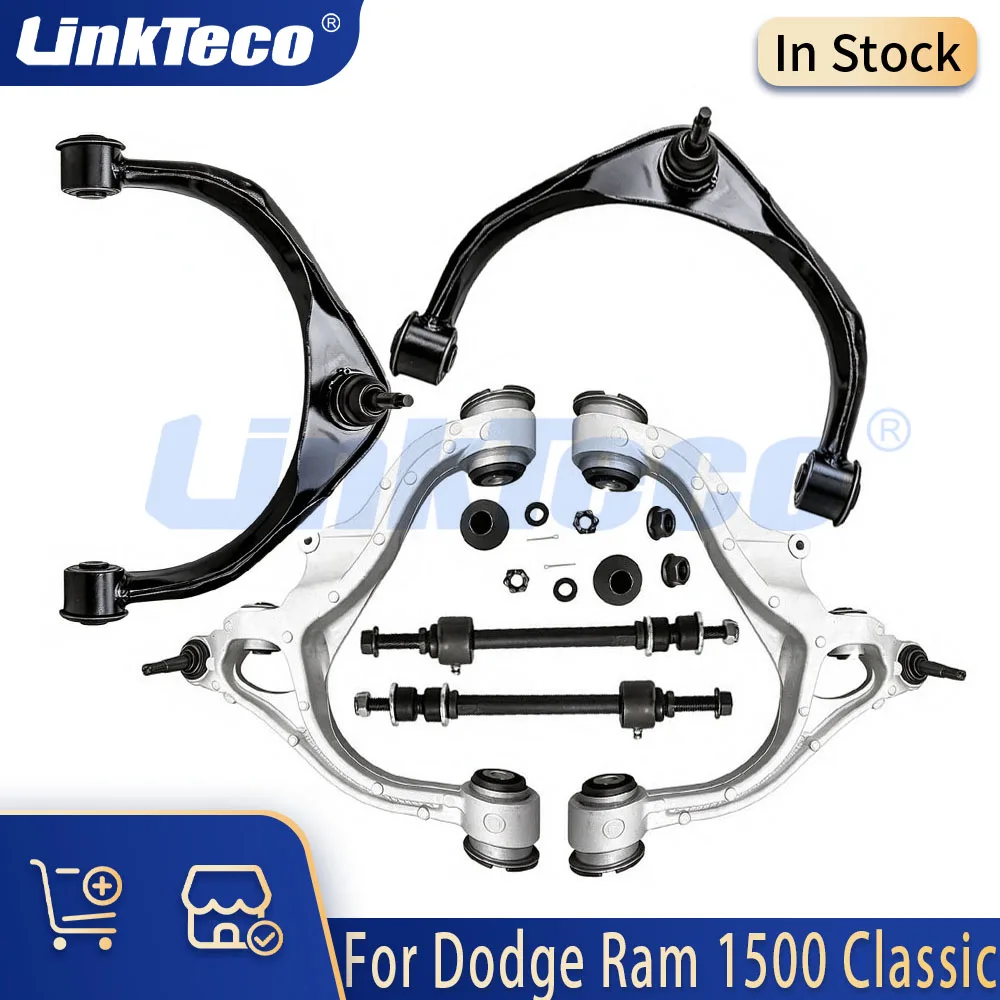 Chassis Parts Front Upper Lower Control Arms w/ Ball Joint Sway Bar Fit 3.0 4.7 8.3 L For Dodge Ram 1500 Classic 3.0L 4WD 09-24