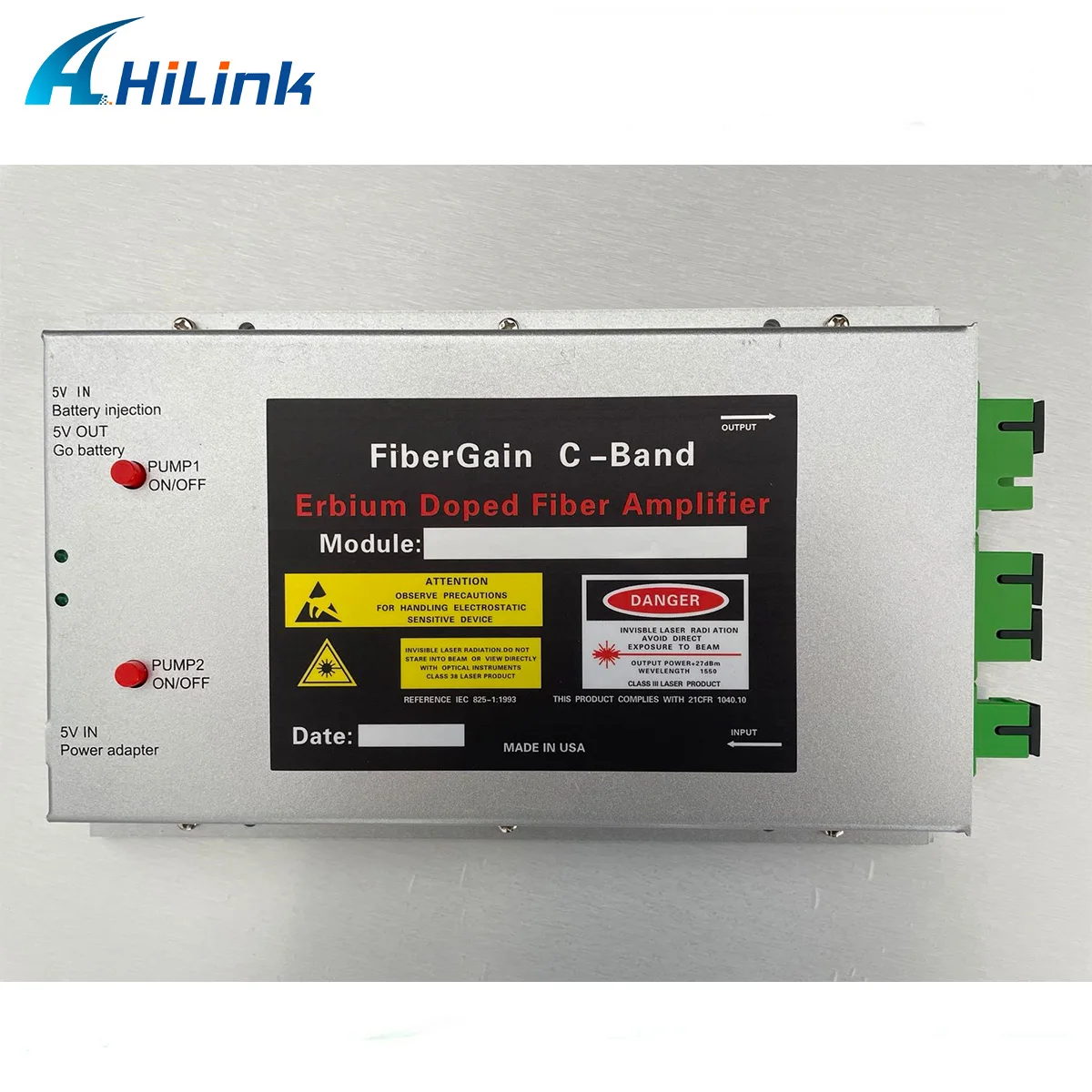 CATV 1550nm DWDM Mini EDFA 15dB Gain 15dB Output Power