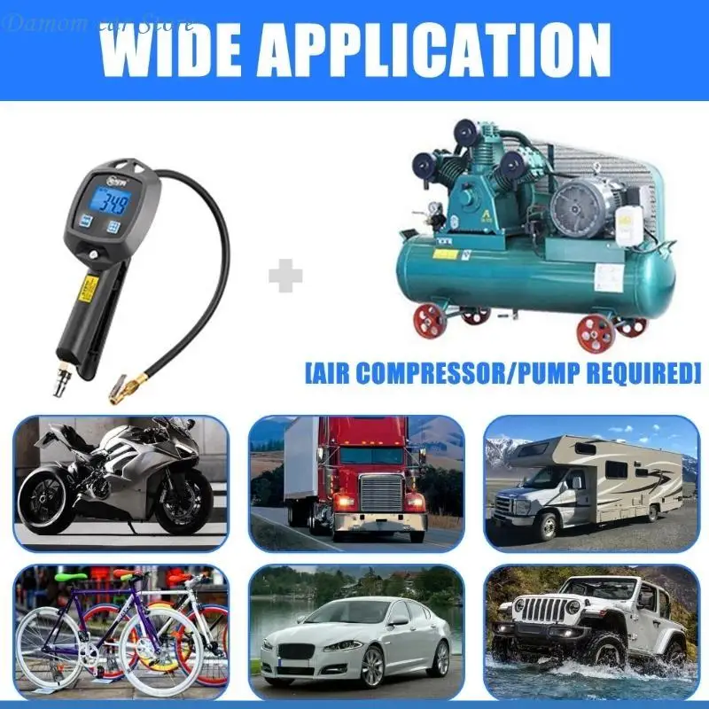

A2UC Digital Tire Pressure Gauges LCD Display Tire Pressure Read Easy To Read Portable