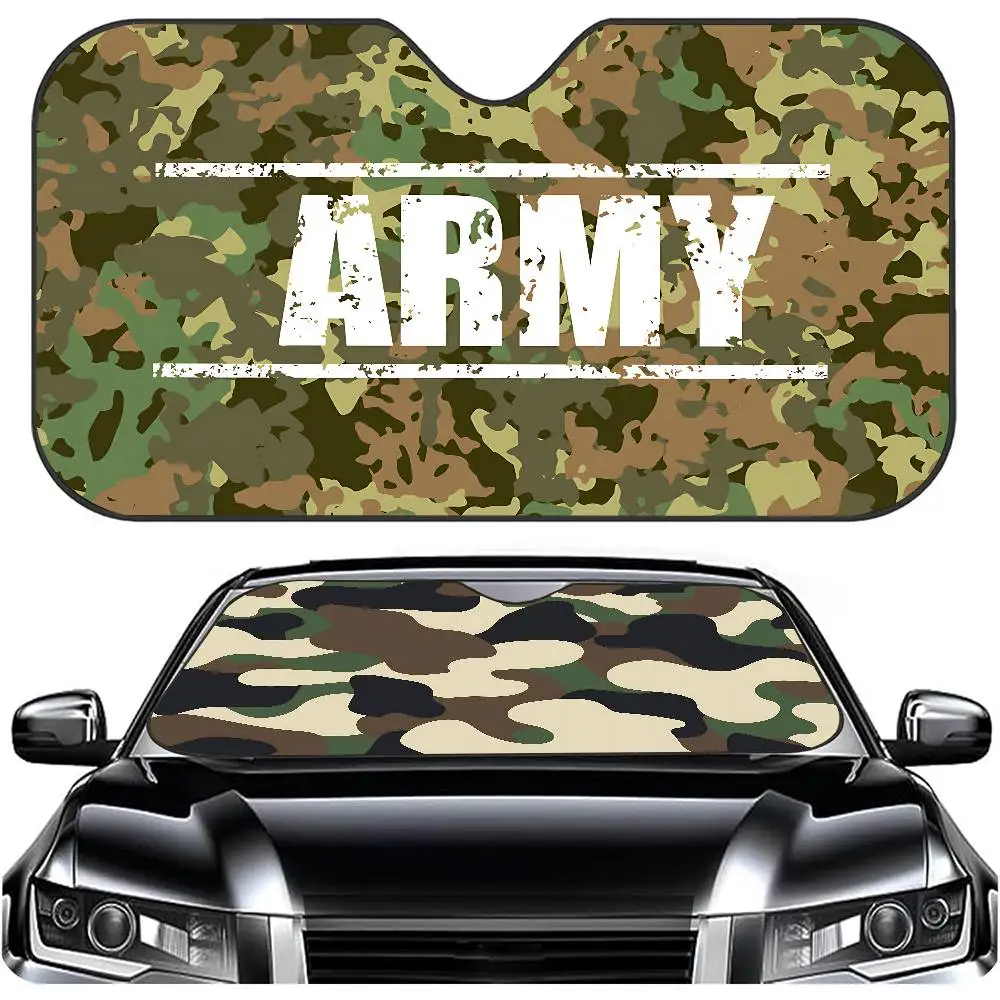 

Camo Military Camouflage Windshield Sunshade Anime Cute Car Front Windshield 70x130cm Sun Visor Heat Reflector