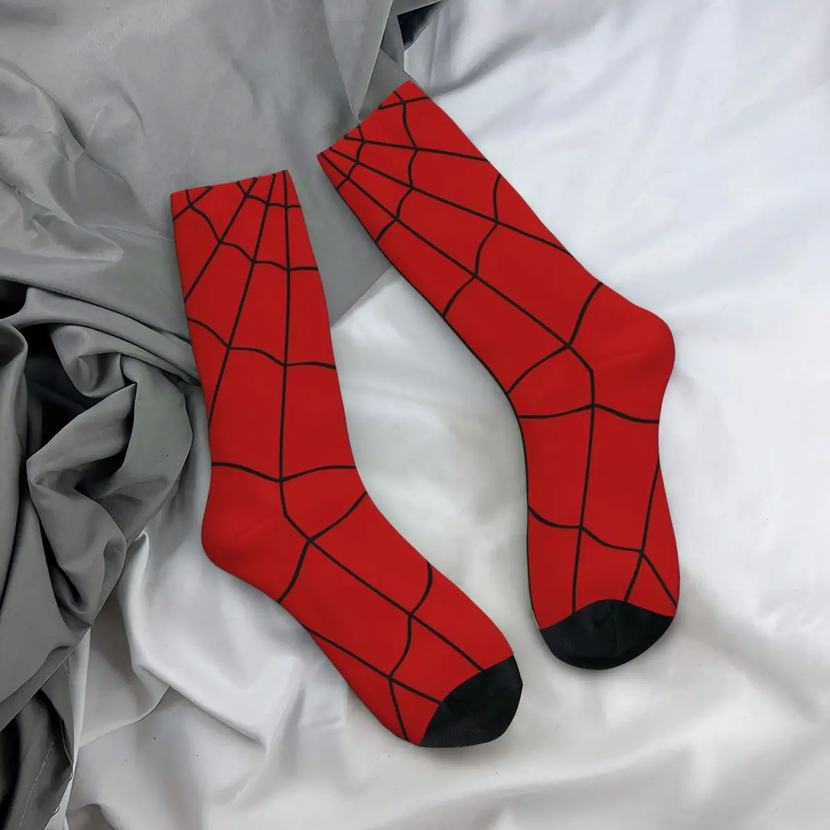 Vintage Spider Web Red Men\'s Socks Unisex Hip Hop Seamless Printed Crazy Crew Sock Gift