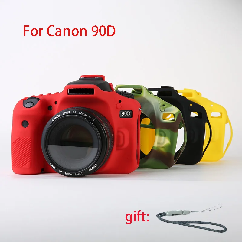 Silikon-Kameratasche Geeignet für Canon EOS 90D Schutzhülle Weiche Schale Stoßfest Kratzresistent