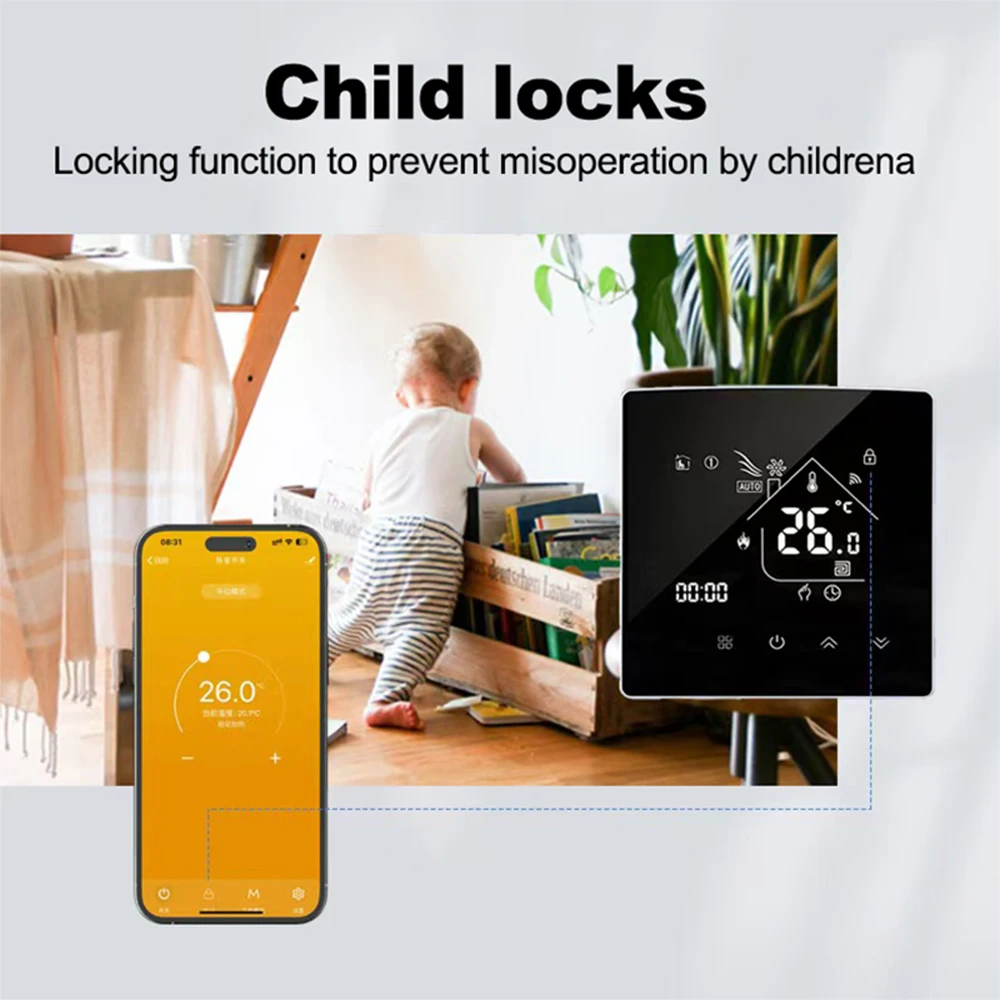Termostato per caldaia a gas Wifi Tuya Termostato per riscaldamento domestico intelligente App mobile Controllo remoto Smart Life Funziona con Google Home Alexa