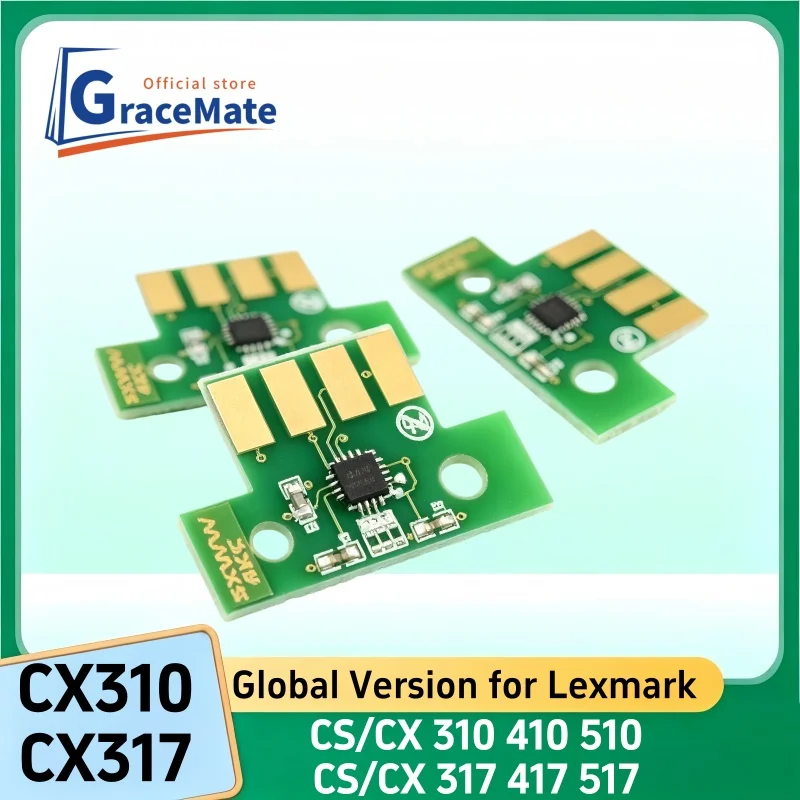 1pcs CS317dn CX317dn CS417dn CX417de Toner Chip for Lexmark CS310n/dn/CS410n/dn/dnt/CS510de/dte Reset Chip Toner Cartridg