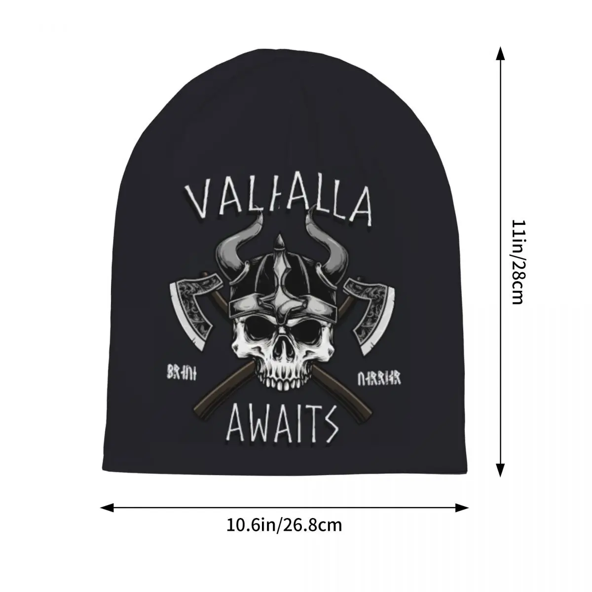 See You In Valhalla Skull Viking Men Women Adult Beanies Cap Knitted Bonnet Hat Warm Fashion Autumn Winter Outdoor Skullies Hats