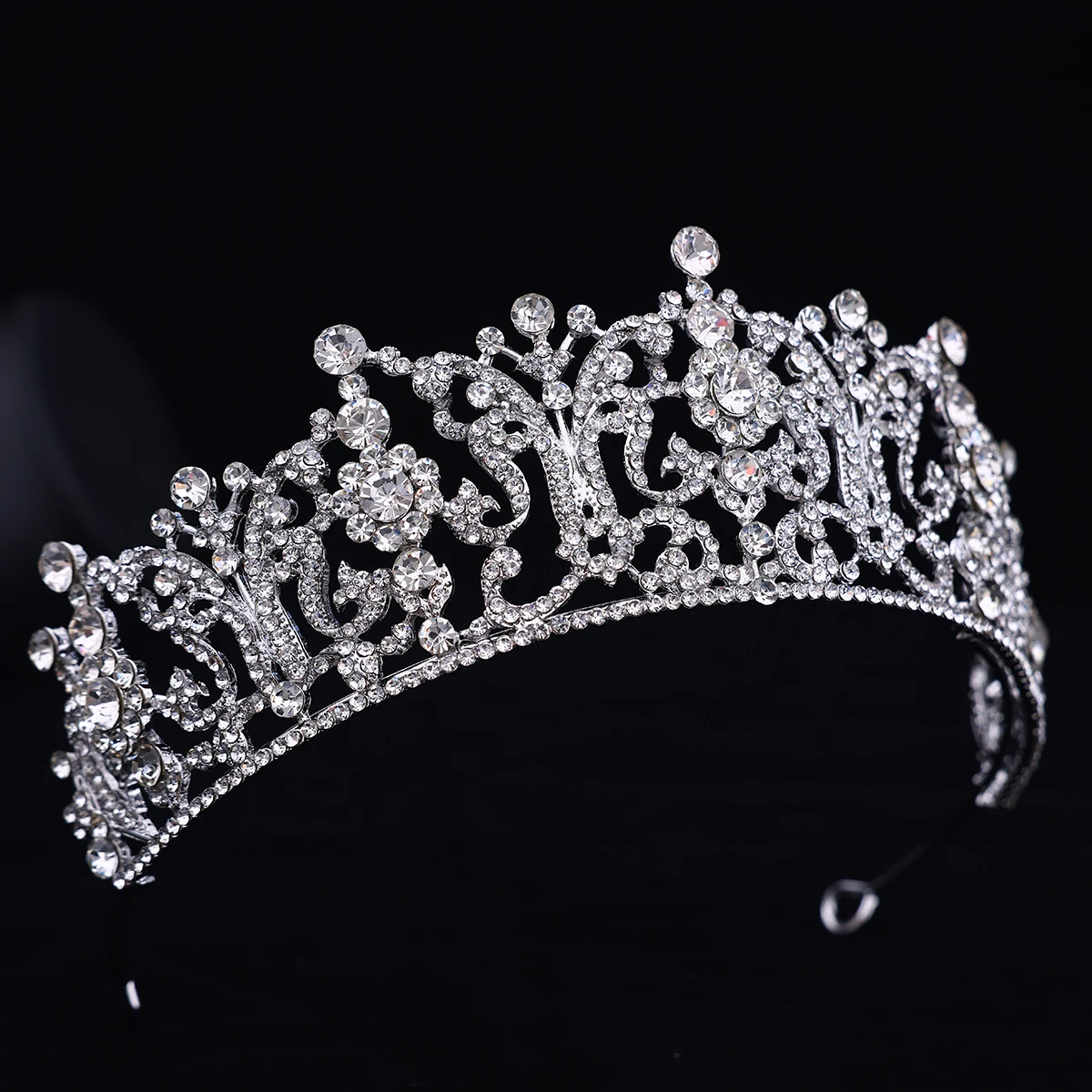 Luxury Royal Crystal Tiara  Silver Rhinestone Wedding Crown for Brides  Prom  Pageant and Quinceanera image 4