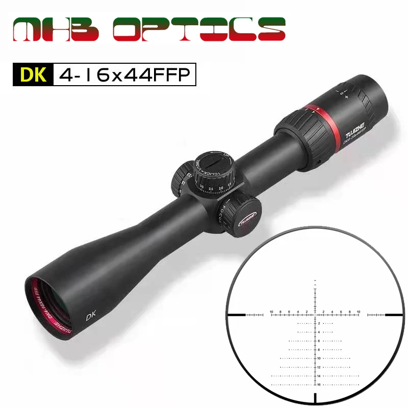 DK4-16x44FFP front hunting optical sight with a brand new knife cut style, ultra large field of view, high pass rate