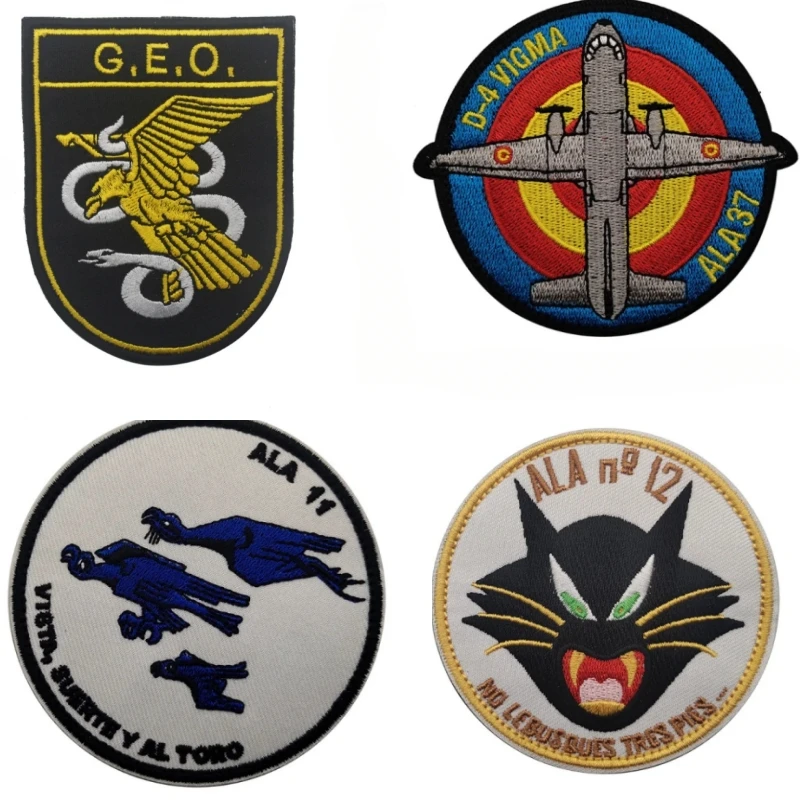 

Spain Flag Embroidery Patch Military Hook&Loop Morale Badge G.E.O. Skull Tactical Patches Backpack Helmet Accessories Sticker