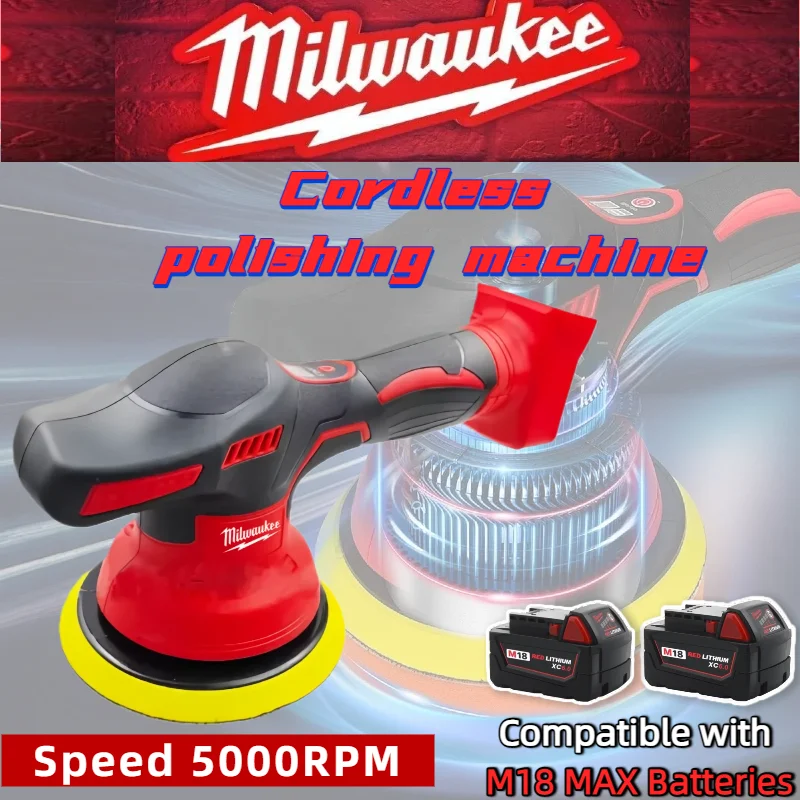 Milwaukee polissage de voiture épilation 8 vitesses affichage numérique polisseuse de voiture sans fil vitesse Variable jusqu'à 5000 tr/min polisseuse électrique