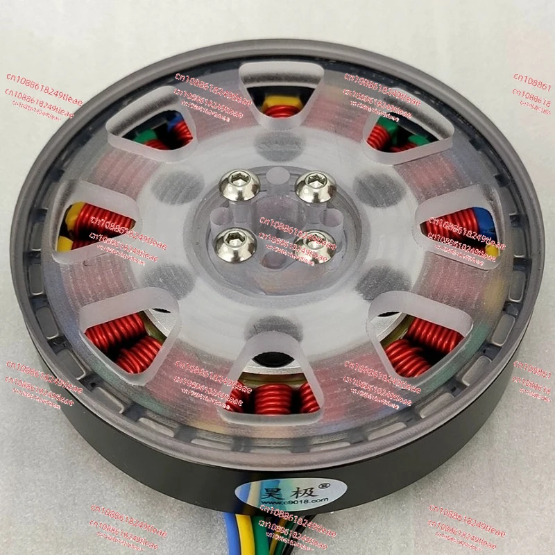 1.2 Nm DC Brushless Motor, Flat Ultra-thin Hollow Shaft 8110 300W Disc Direct Drive Motor