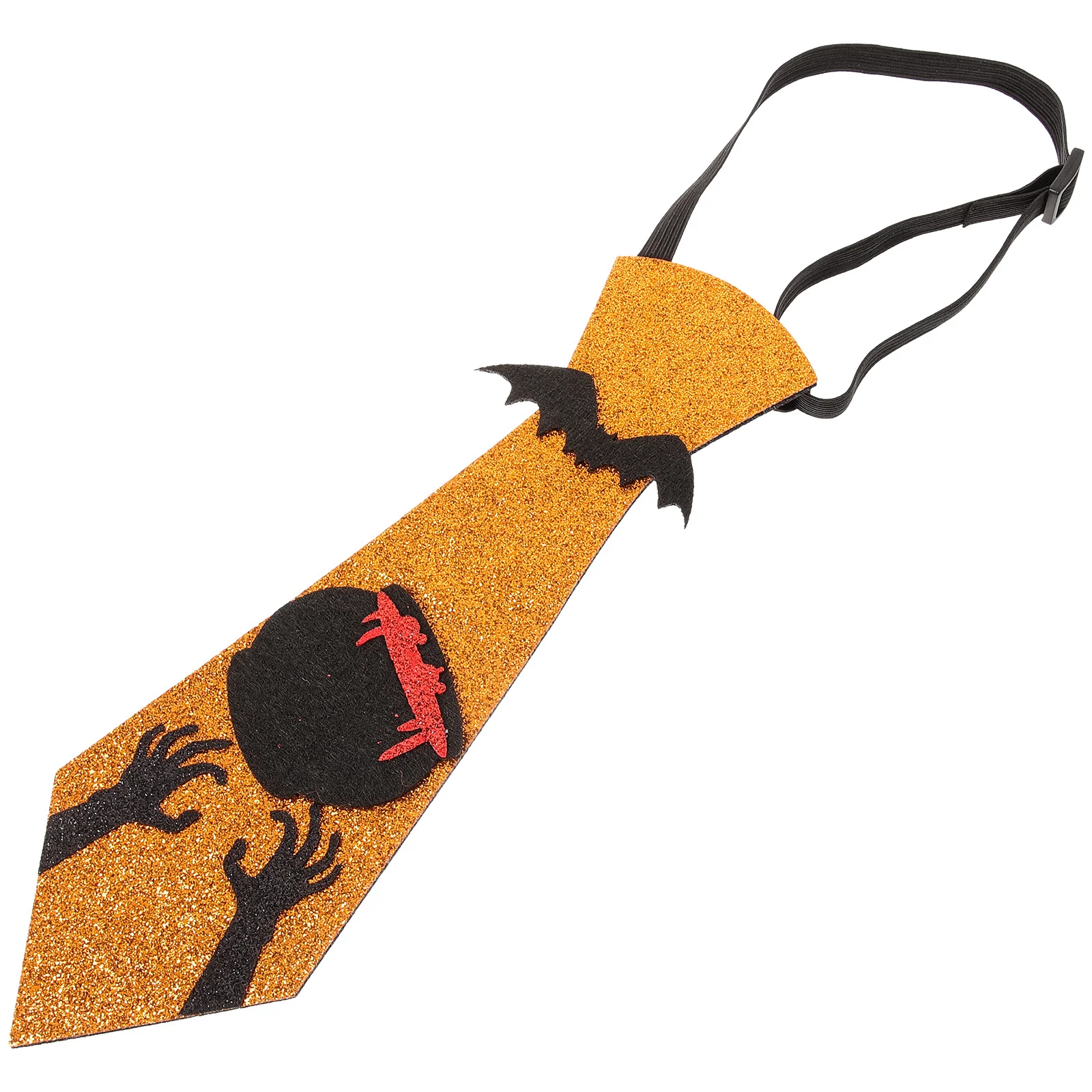 

Durable Halloween Pumpkin Color Necktie Breathable Light Weight Cosplay Party Neckerchief Spooky Halloween Themed Scarf Ornament