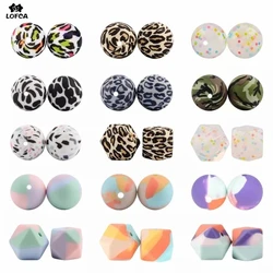 Silicone Beads 10pcs Tie Dye 12/15/19mm Baby Teether Terrazzo Teething Beads DIY BPA Free Food Grade Jewelry Pacifier Clip