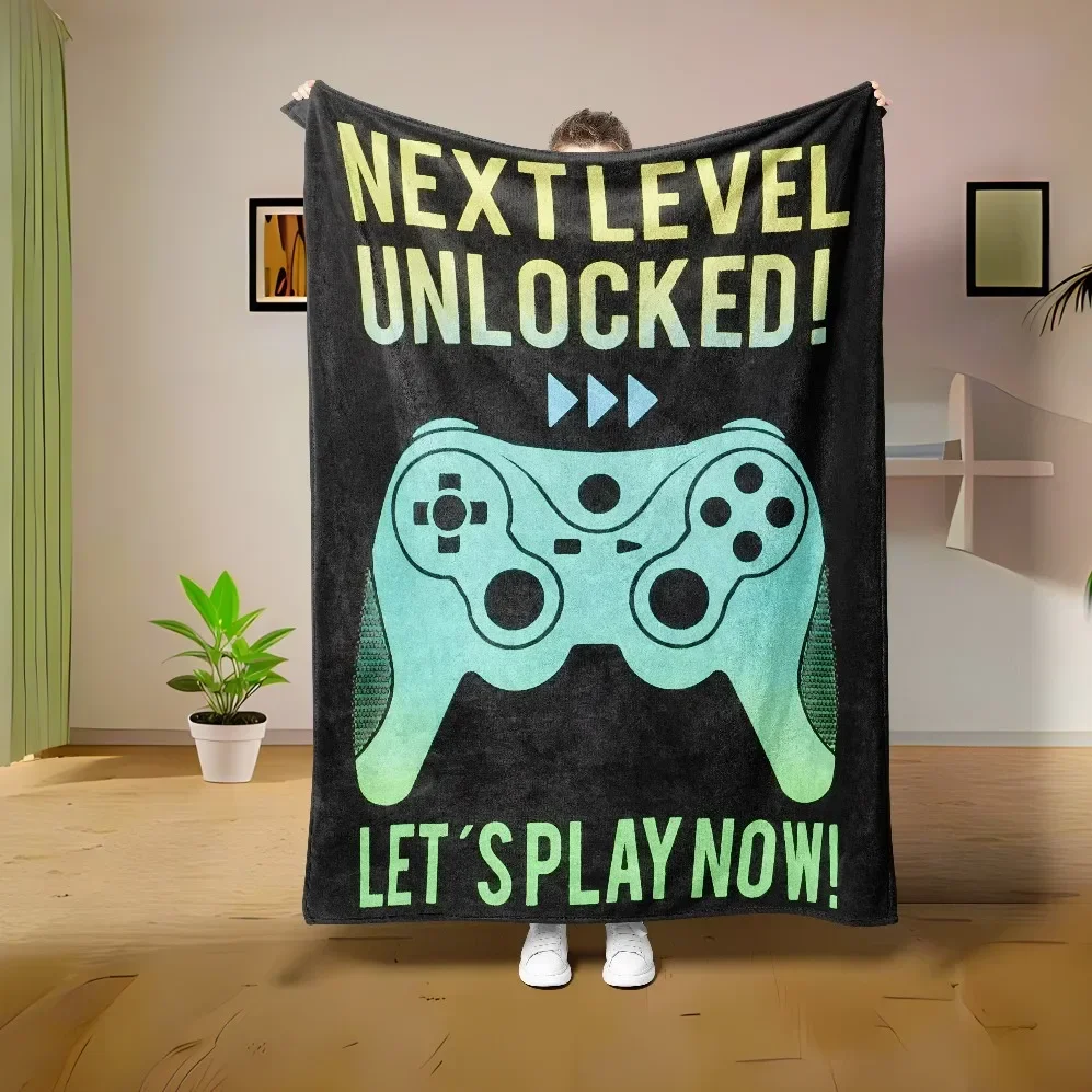 

Плед с HD-печатью и дизайном игрового контроллера, из фланелевого материала, идеально подходит для диванов, кроватей, гостиных, путешествий и пикников.