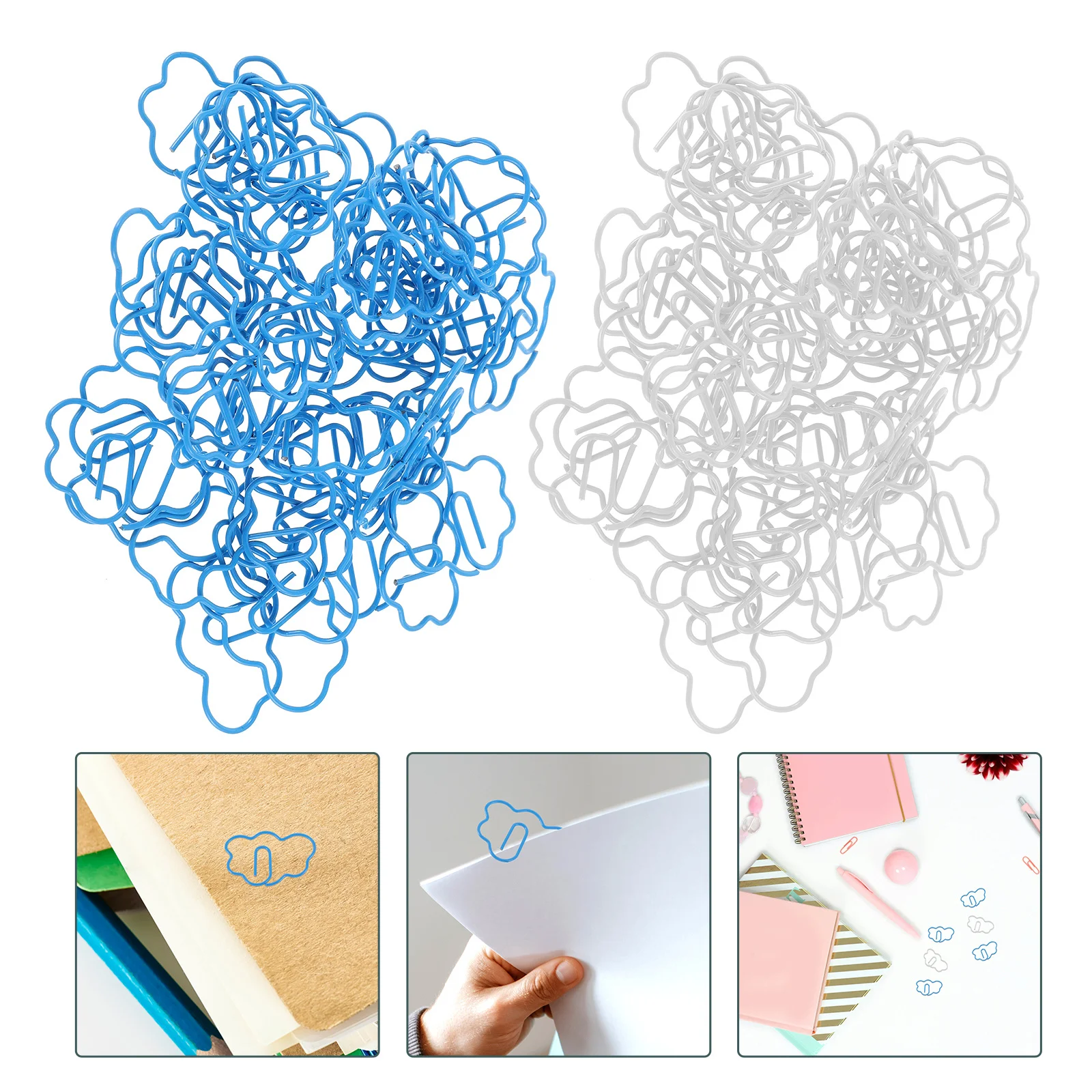 48Pcs Cloud Shaped Paper Clips Creative Decorative Metal Bookmarks Lightweight Page Holder Clips for Journals Scrapbooks