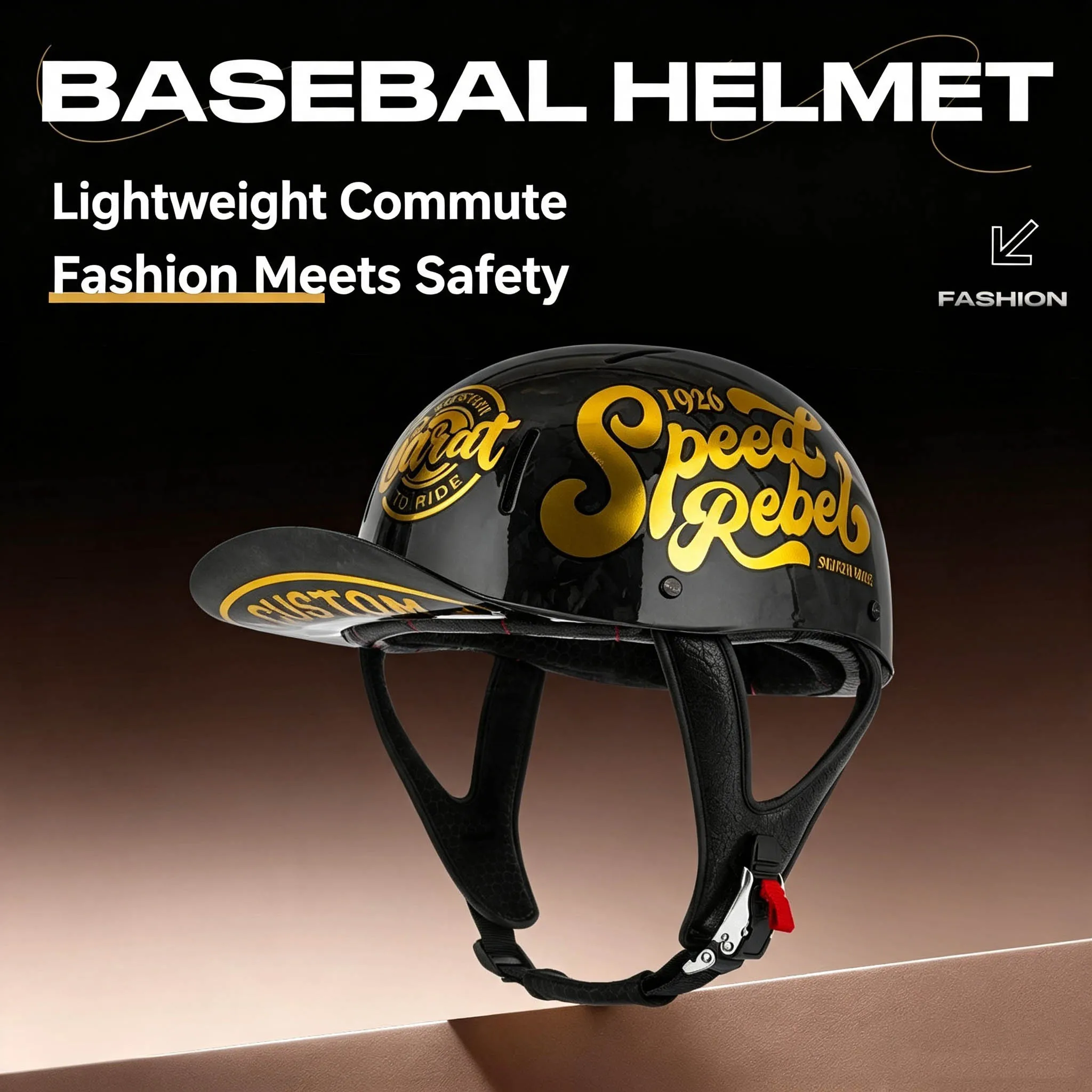 All-season vintage cruiser half helmet, breathable and ventilated motorcycle helmet, unisex, motorcycle riding safety helmet
