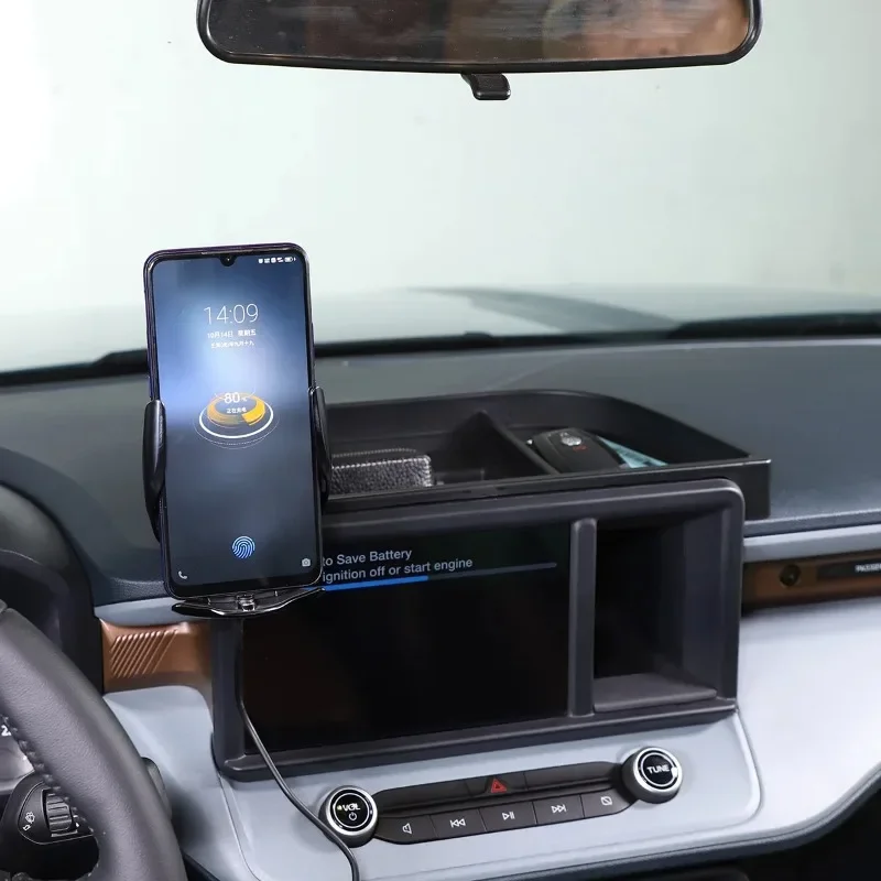 

Car Accessories for Ford Maverick 2022-25 ABS Black Car Dashboard Storage Box Tray Phone Holder GPS Navigation Bracket Interior