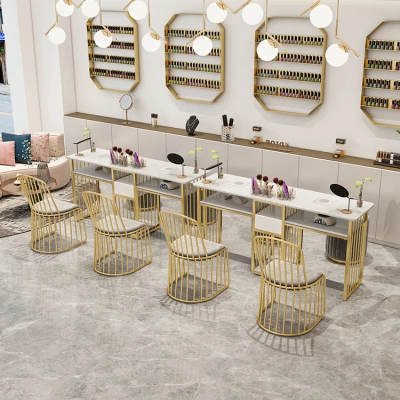 Marble Luxury Nail Table Modern Speciality Exquisite White Manicure Table Simple Salon Mesinha Furniture