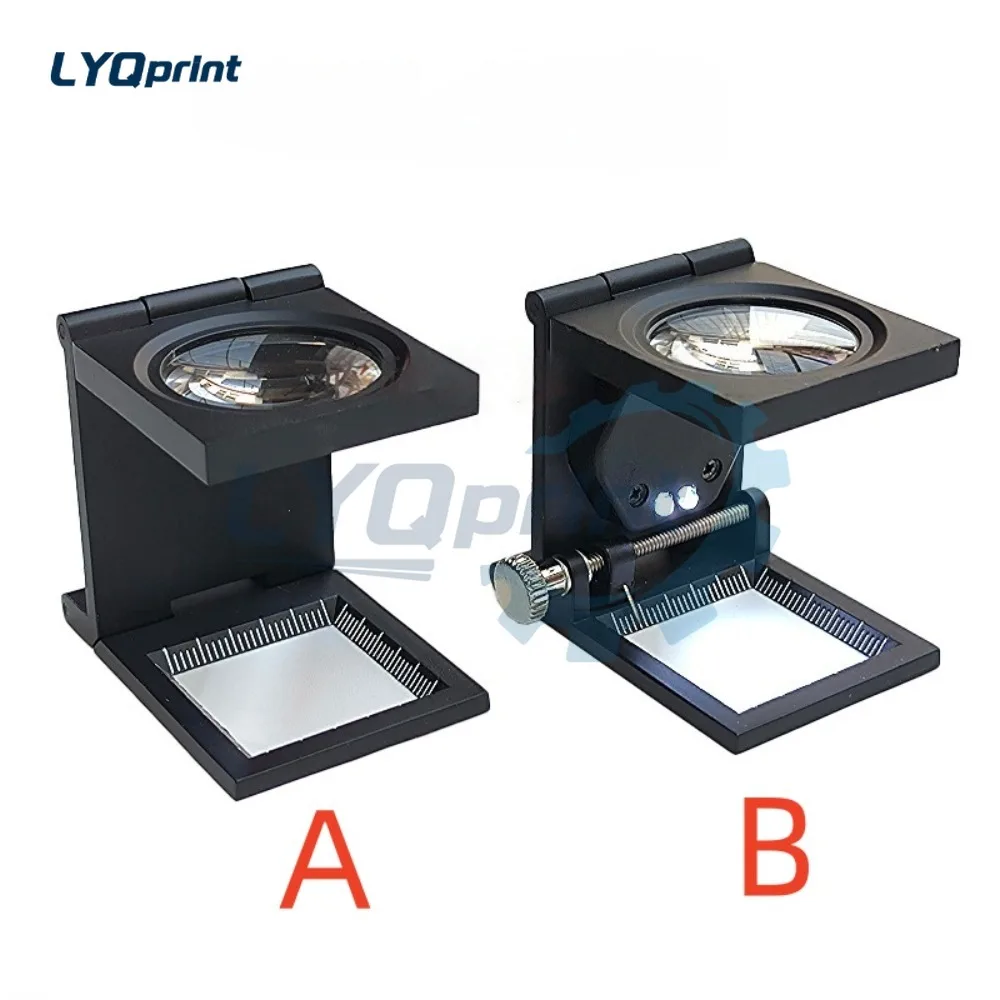 Heidelberg Roland KBA Komori Three Fold Magnifying Glass With Light Scale 10X Metal Material