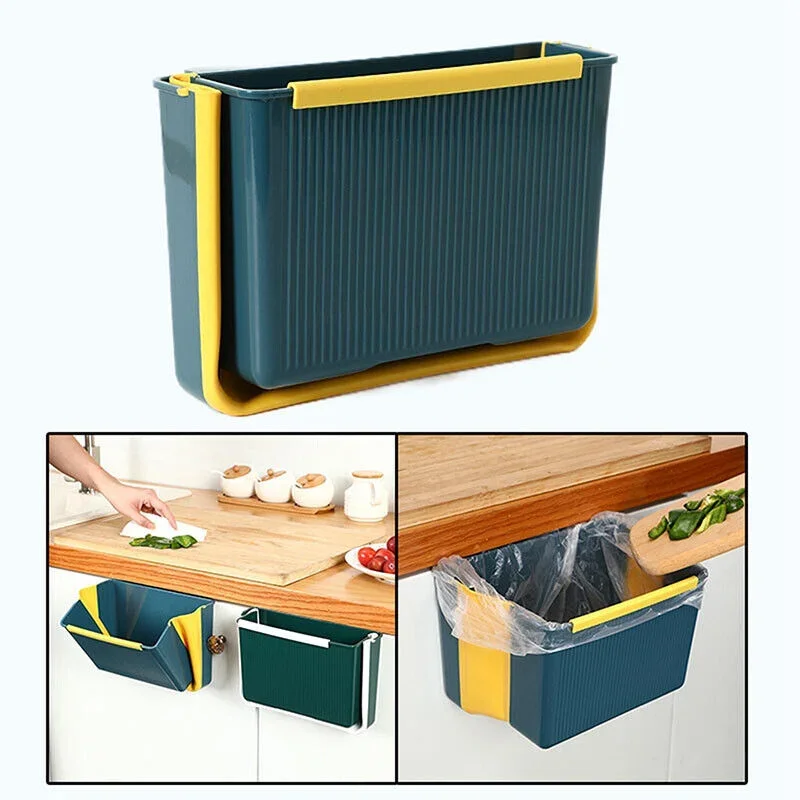 Foldable Garbage Can Portable Wall Mount Recycle Trash Bin Dustbin Kitchen Tool