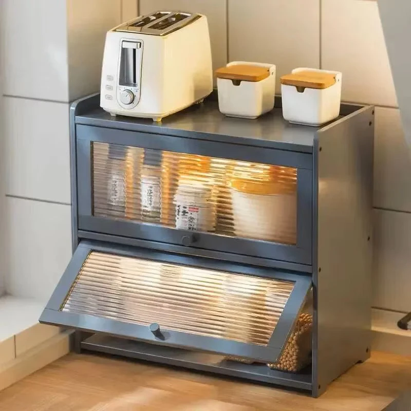Kitchen Desktop Sideboard Table Japanese Bamboo Kitchen Cabinets Home Furniture Tableware Storage Cabinet With Door Dust-proof
