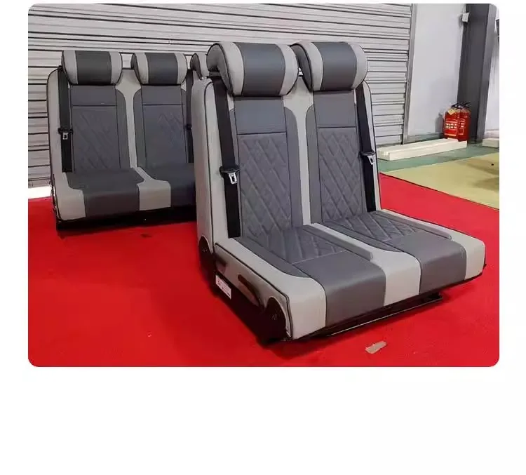 Customized products：Comfortable Camper Leather Sofa Seats Van Passenger Bed Foldable Motorhome Seats