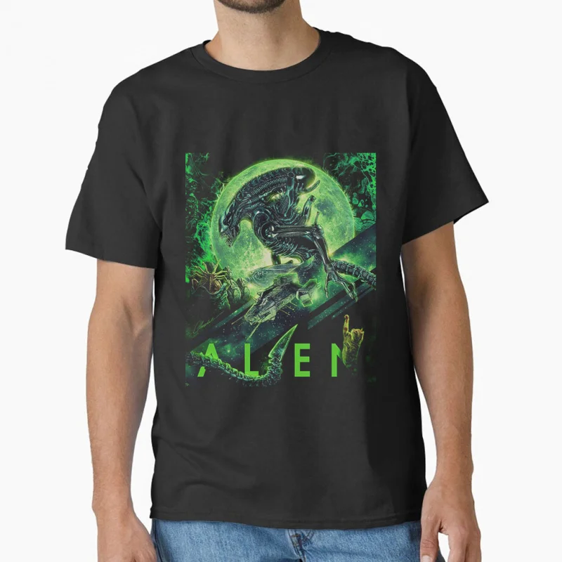 

0731 Xenomorph 80s винтажный фильм ужасов Alien Ellen Ripley Sacry Sic fi Space Monster Подарочная футболка большого размера Топы S-6XL