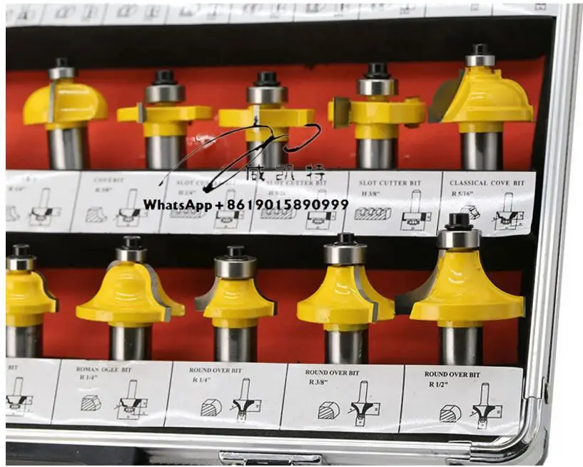 35PCS 1/2"(12.7mm) Shank Tungsten Carbide Router Bit Set Wood Woodworking Cutter Trimming Knife Forming Milling