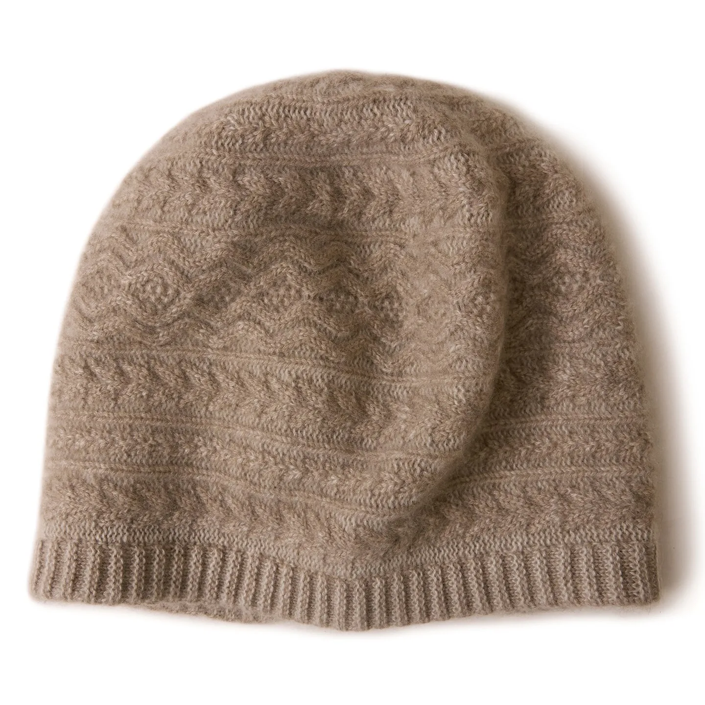 100-pure-cashmere-knitted-hat-women's-fashionable-diamond-twist-flower-warm-all-match-winter-cap-stylish-versatile-cold-weather