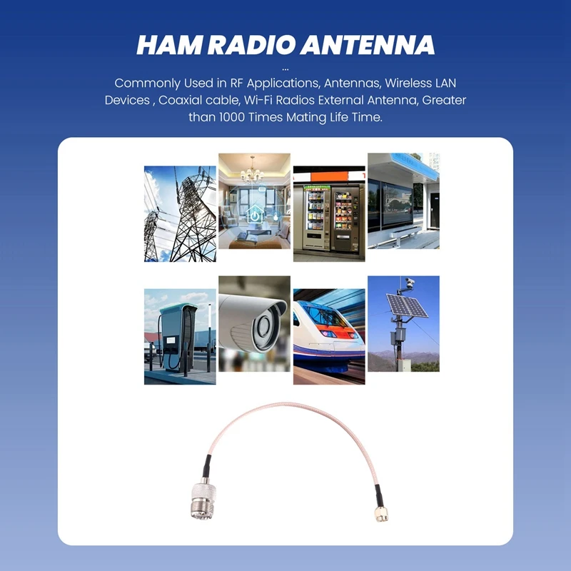 Handheld Antenna Cable SMA Male To UHF SO-239 Female Connectors