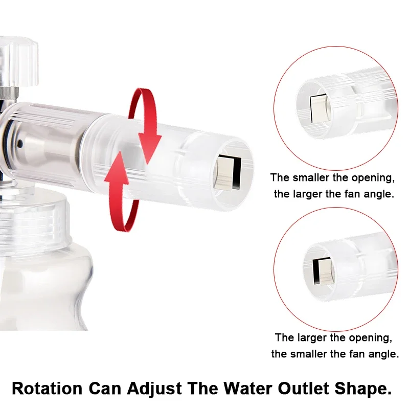 Adjustable High Pressure Foam Cannon Alloy Plated, Transparent Tank, 1/4