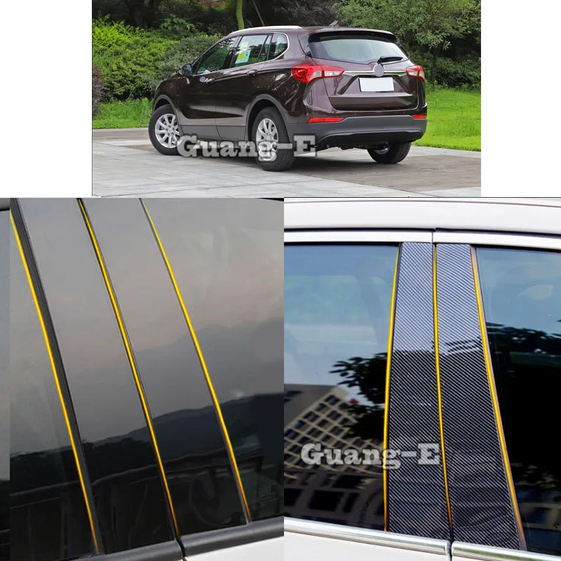 

Car PC Material Pillar Post Cover Door Window Molding Sticker 8pcs For Buick Envision 2014 2015 2016 2017 2018 2019 2020 2021