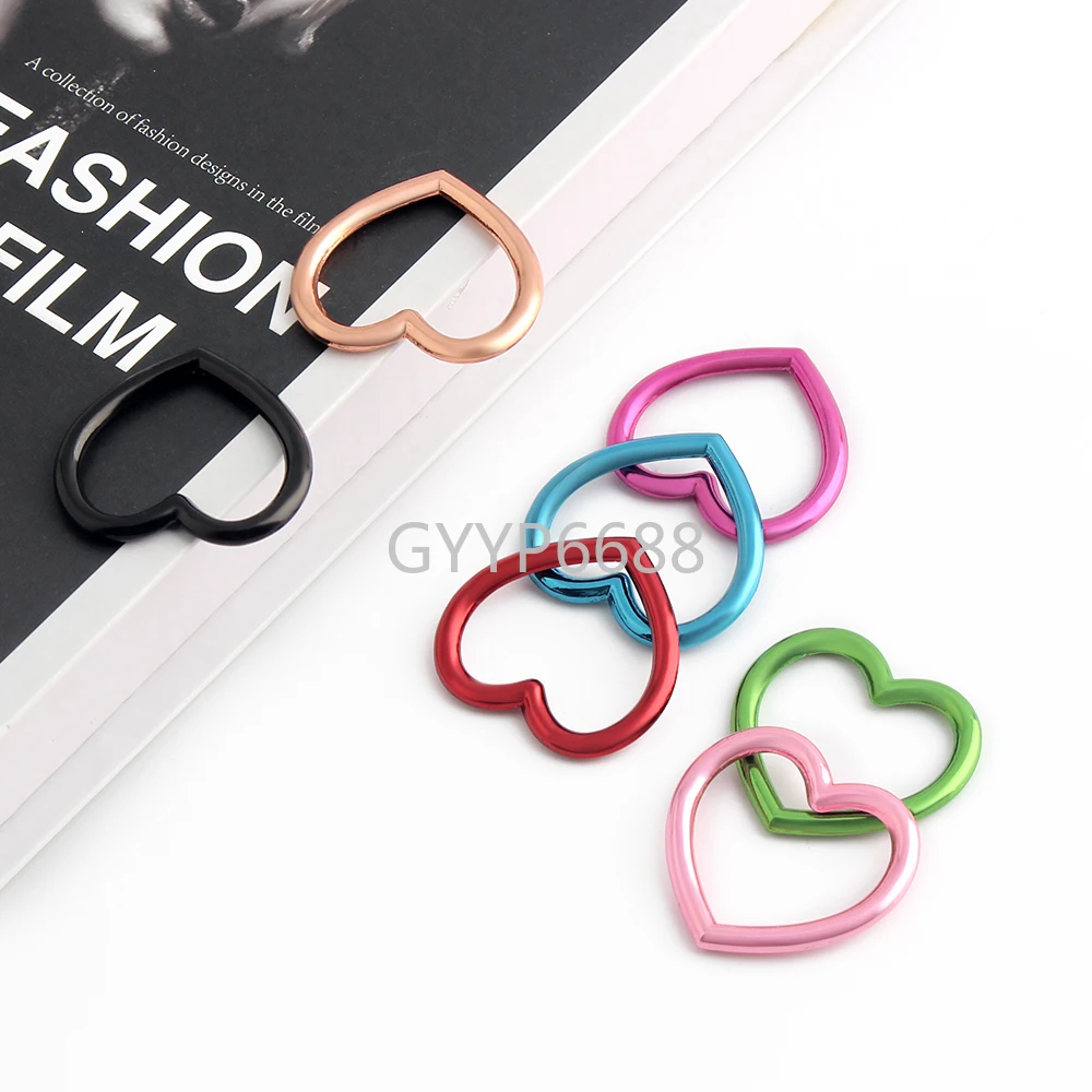 10/50/100PCS Heart Shaped O Ring Metal Buckle Circular Rings Hook For Pet Collar Bag Strap Sexy Punk Choker Necklace Accessories