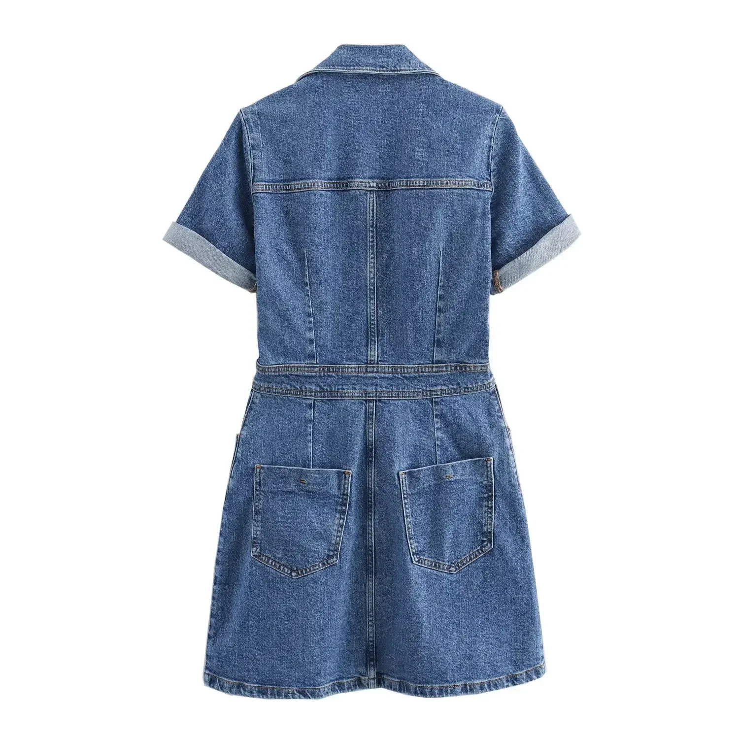 Mini abito da donna in Denim Casual Joker di nuova moda 2024 da donna Vintage a maniche corte Vestidos Mujer