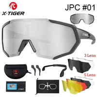 X-TIGER-gafas polarizadas para ciclismo de montaña, lentes de sol para bicicleta de carretera, MTB,CE Certificación 3/5 Lentes Intercambiables para Ciclismo Bicicleta Deportes Protección UV 400 Gafas de Bicicleta Para