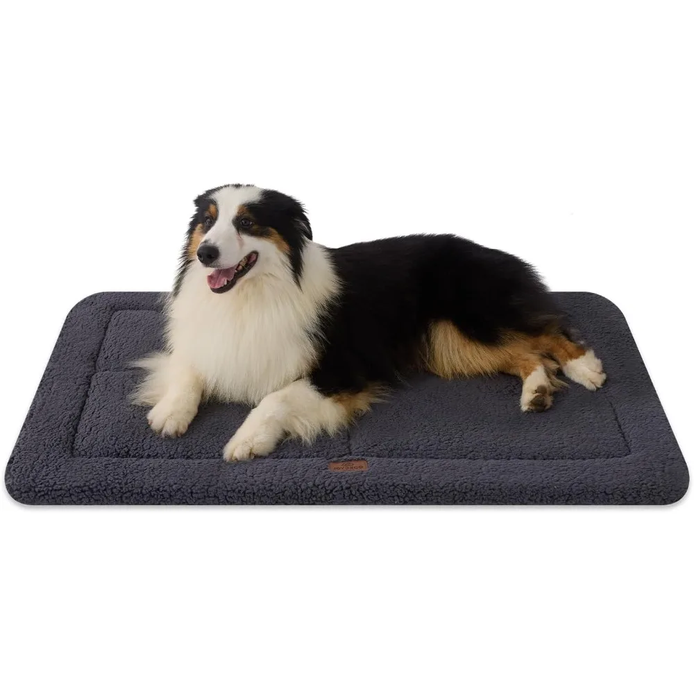 

joydeco low profile dog crate mat reversible bed pad, washable dog pad mat with ultra soft fleece, compact design kennel beds ma