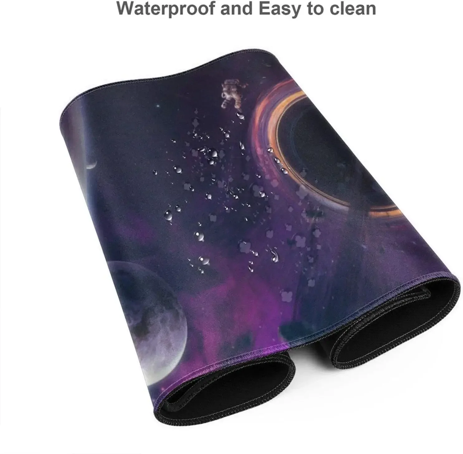 Espaço preto buracos xl grande mouse pad para mesa antiderrapante longo estendido teclado almofadas mousepad tapete de mesa de borracha 31.5x11.8 Polegada