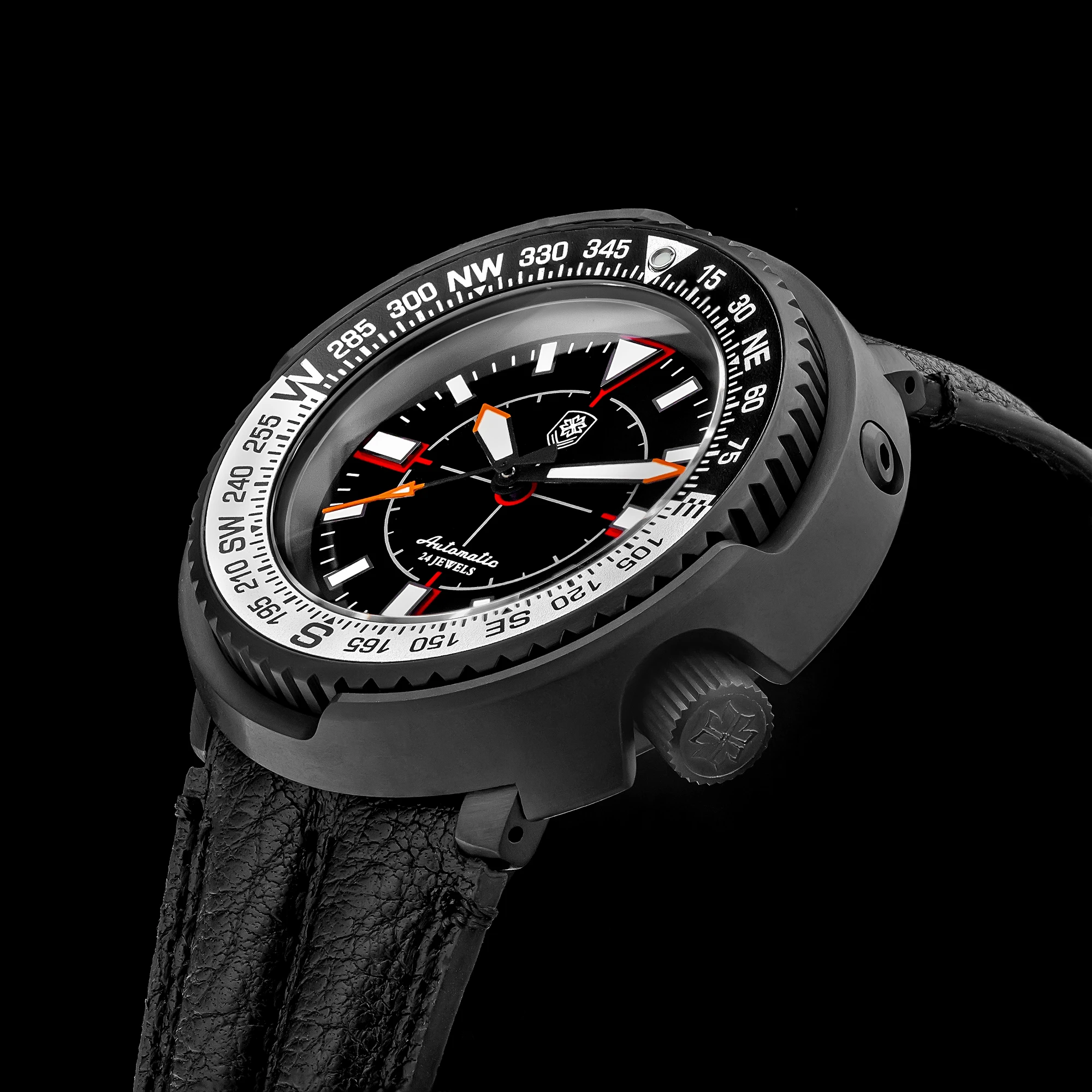 THORN Men Automatic Watch 47MM Black Tuna Military Titanium Mechanical Wristwatch 20Bar Waterproof BGW9 Luminous Sapphire NH35
