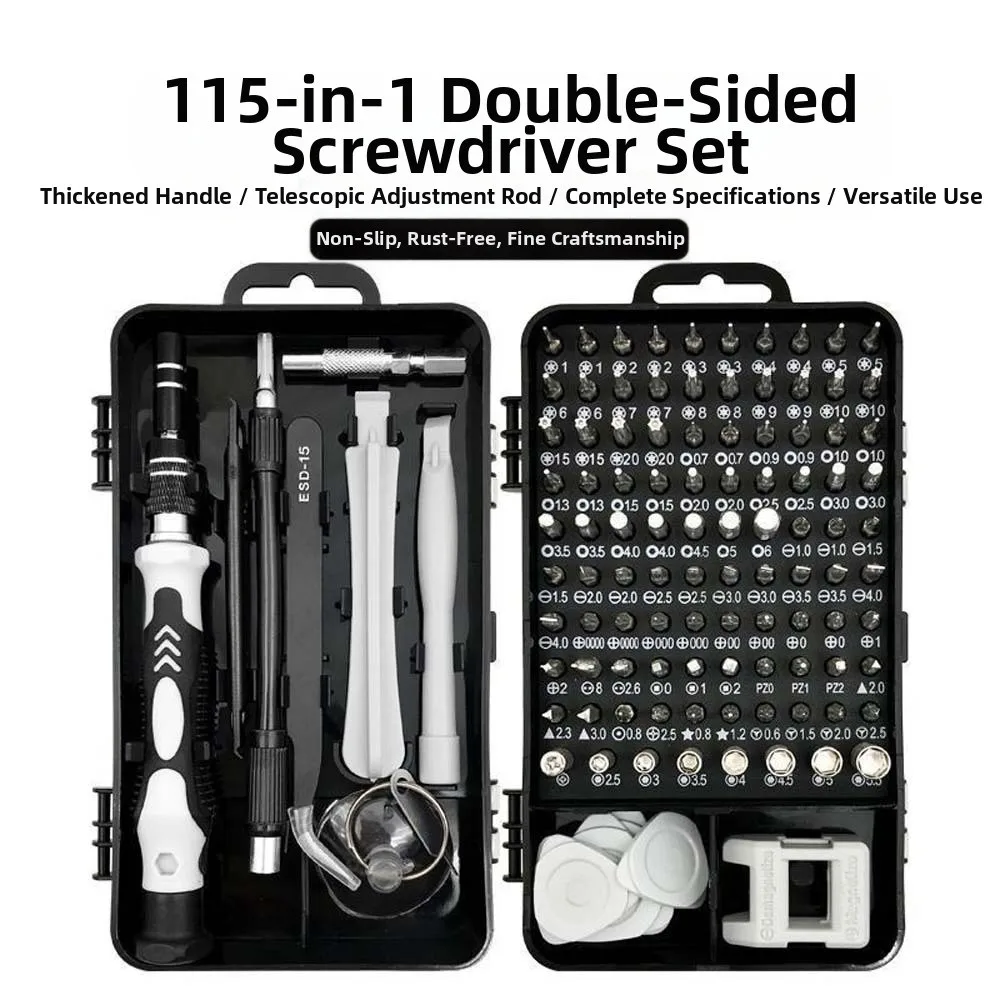 Precision 115 in 1 Screwdriver Set Screw Nuts Bits Kit with Box Multi-bits Screwdriver Multi-function Disassembly