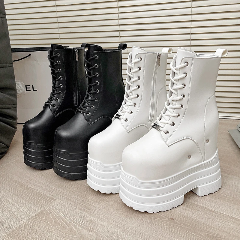 Cosplay  Boots 20cm Thick Bottom Platform Small Size Comic Show High Heels Wedding Concert Pancake Shoes Waterproof Uppers 썸네일 4