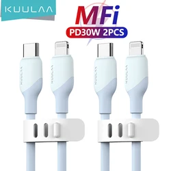 KUULAA 아이폰용 USB C 라이트닝 MFi 케이블, 고속 충전 케이블, PD 30W, USB C 타입, 아이폰 15, 14, 13, 12, 11, 프로 맥스, X, XS, 2 개