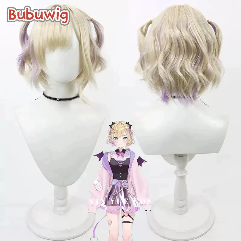 

Bubuwig Synthetic Hair Kurumi Noah Cosplay Wigs Virtual YouTuber Kurumi Noah 30cm Blonde Mixed Purple Cos Wig Heat Resistant