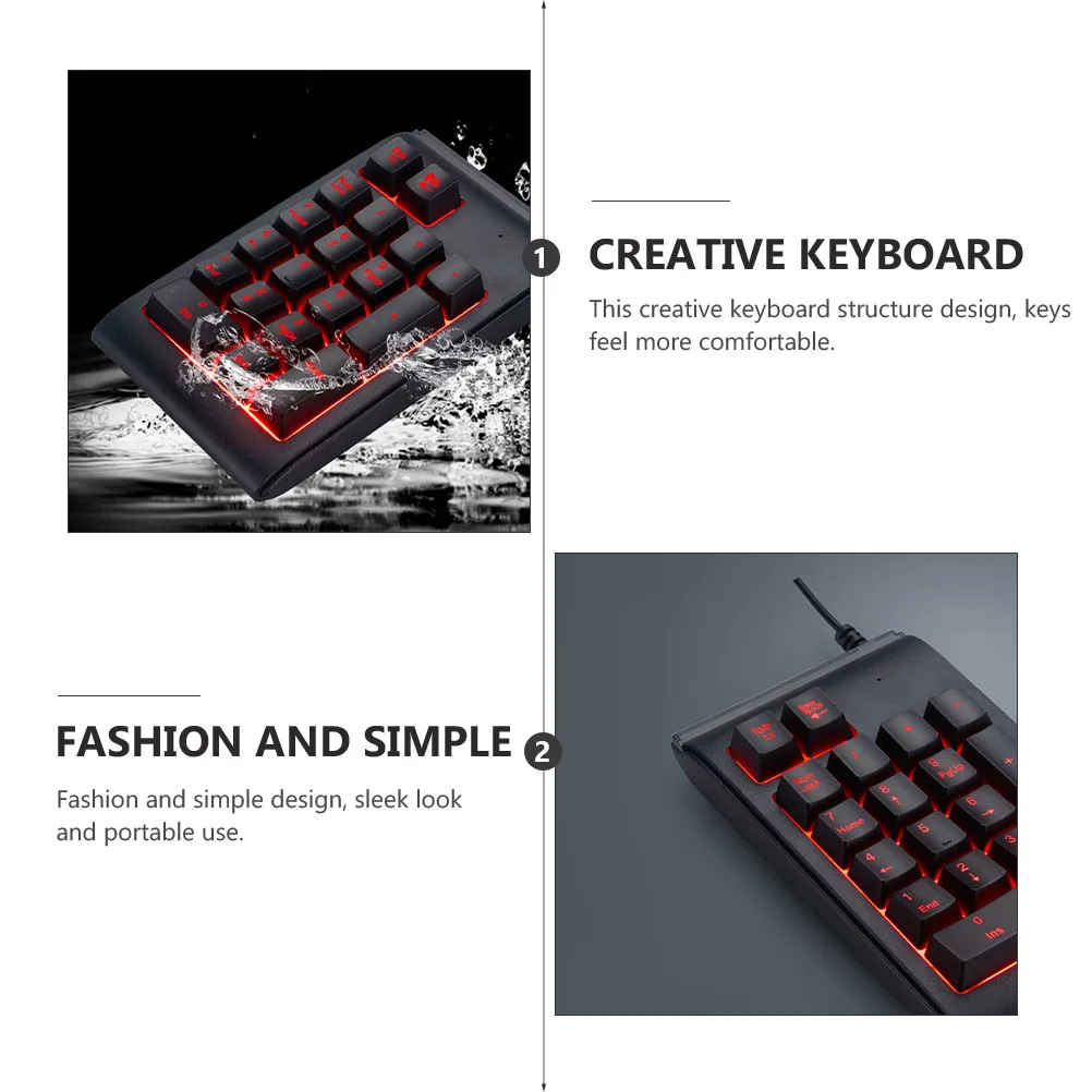 

Luminous Numeric Keyboard Mini Usb Keyboard Portable Compact Design For Laptop Tablet Computer Slim Keypad For Office