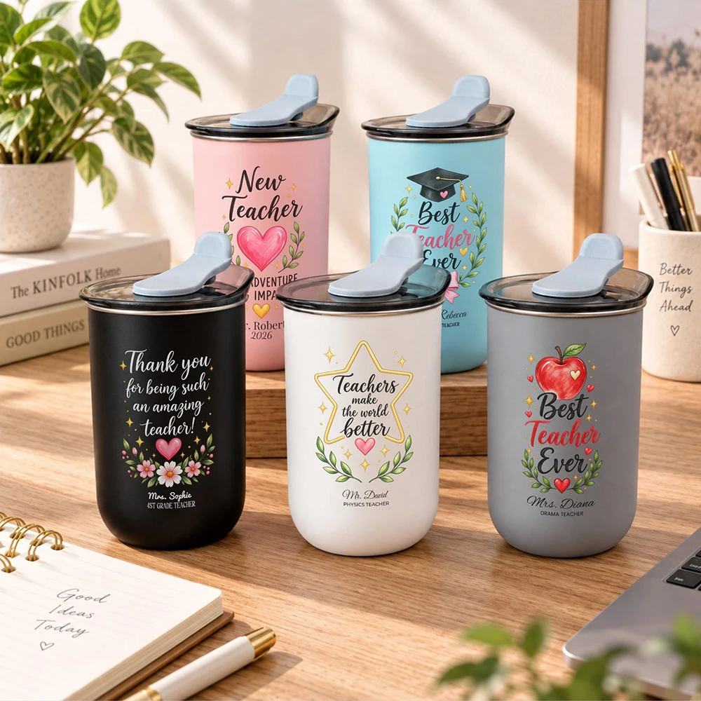 Custom Mini Coffee Tumbler, Personalized Cartoon Pattern Stainless Steel Travel Mug with Lid for Office and Gift,Christmas Gift.