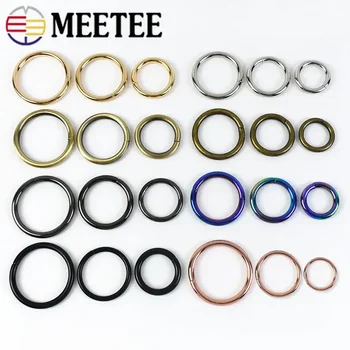 10 adet Meetee 13-38mm Metal O halka toka daire bağlantı kanca DIY çanta kayış kemer tokaları köpek tasması dokuma toka aksesuarları