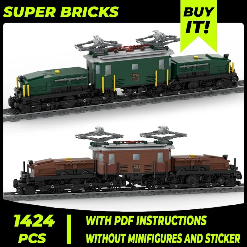 

City Train Model Moc Building Bricks Swiss Crocodile Locomotive Technology Modular Blocks Gifts Christmas Toys DIY Sets Assembly