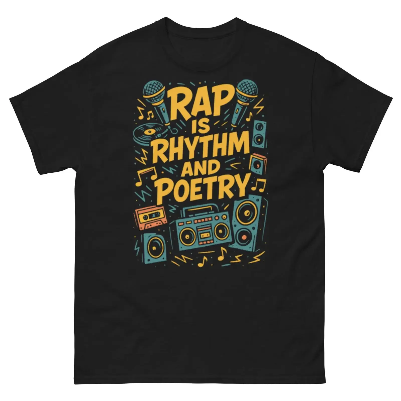 Rap Is Rhythm And Poetry Graffiti Hip Hop Streetwear T Shirt Classic vintage Washed graphic Top For Everyday Wear Soft
