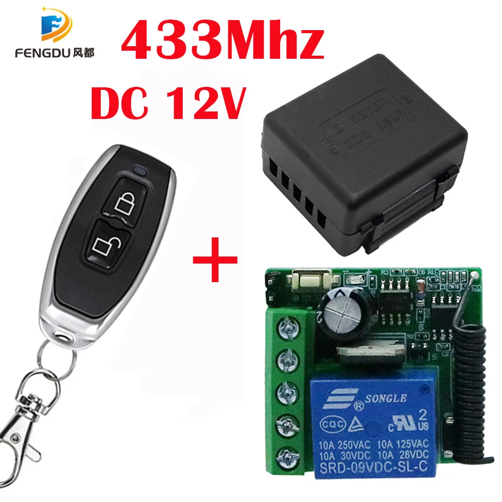 

433Mhz RF Wireless Remote Control Switch 10A Relay Receiver Module On Off Transmitter For Door Electromagnetic Lock