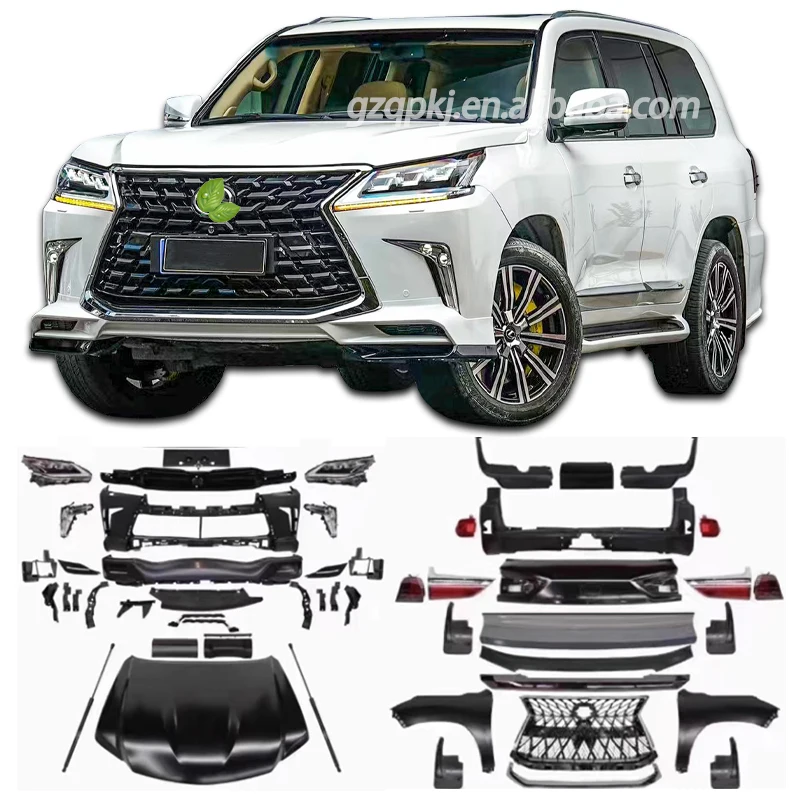 for 2008-2015 Lexus LX570 old upgrade new original style body kit front and rear bumper headlight hood grille