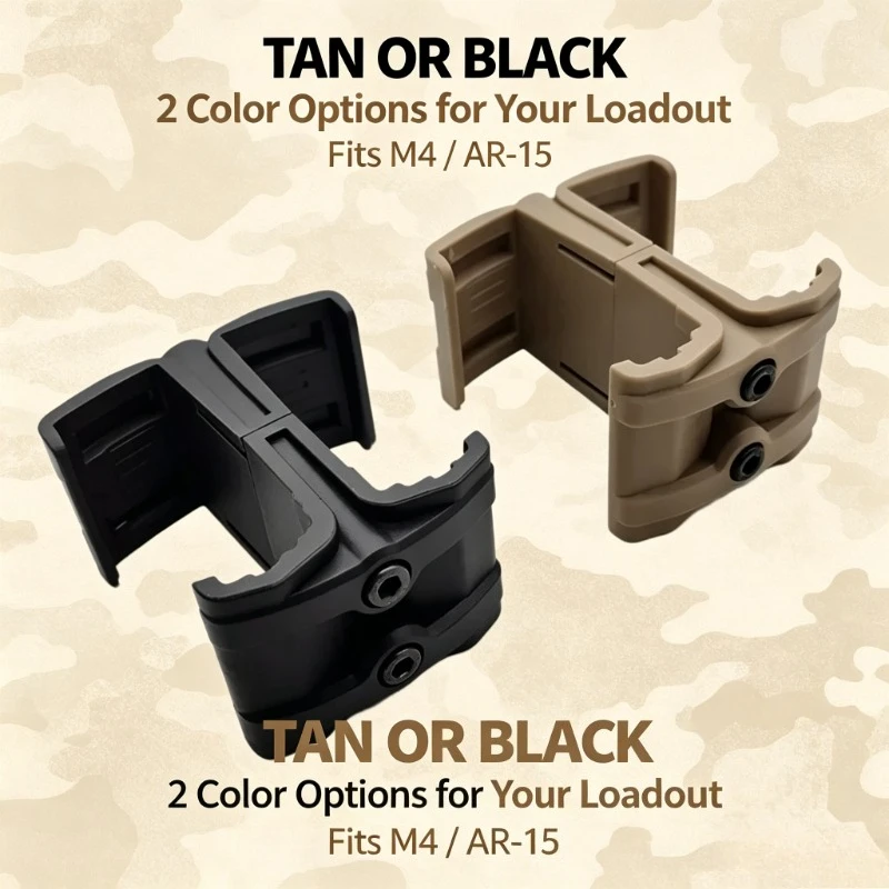 Universal Magazine Link Unit, Parallel Double‑Mag Coupler Clip for Outdoor Field Practice Demands
